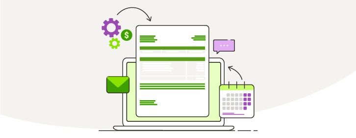 Featured Image: Illustration of a laptop computer surrounded by icons representing scheduling, communication, and calculations