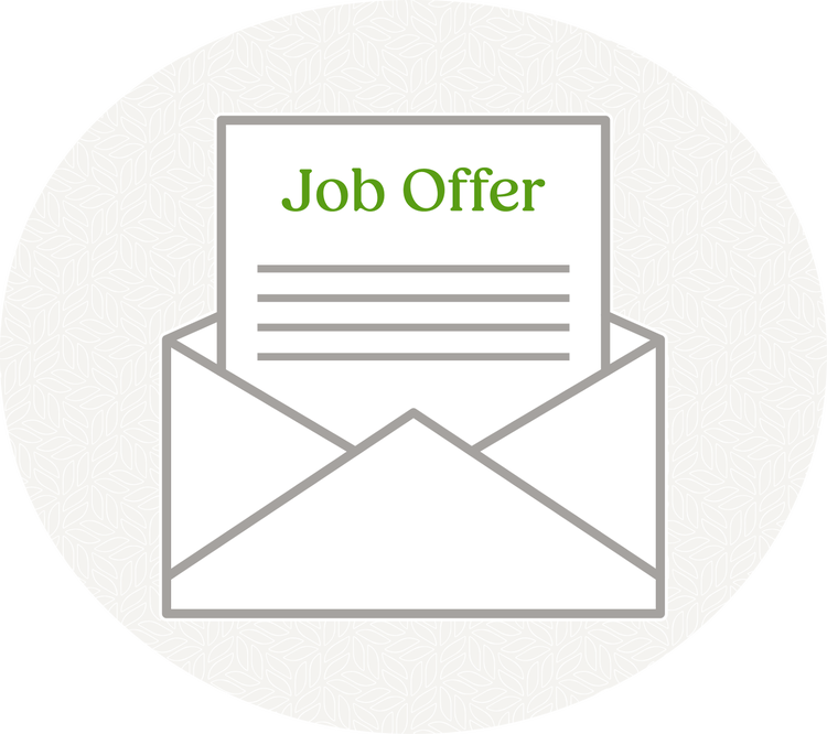 Illustration: An envelope containing a job offer